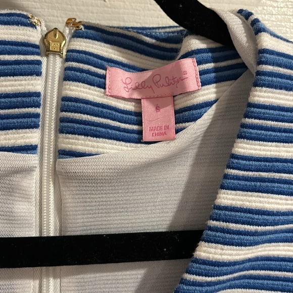 Blue & White Strip Lilly Pulitzer Dress - Picture 5 of 7